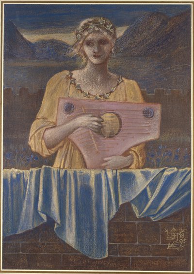 Study of a Woman with a Musical Instrument, 1895 by Edward Burne Jones
